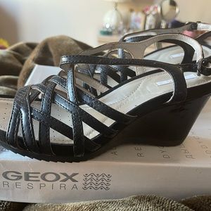 Geox black platform shoes 38.5 NEW